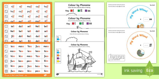 ll, ss, and ff words Digraphs Activity Pack - Teacher-made