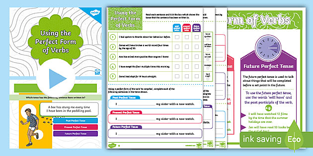 KS2 Past Present And Future Perfect Tenses Activity Pack