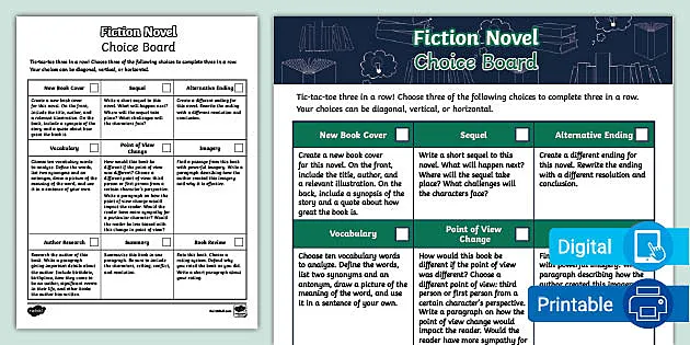 Reading Strategy Tic Tac Toe for Fiction Texts Worksheet