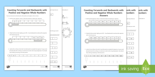 Negative Numbers Addition and Subtraction Worksheet | Twinkl