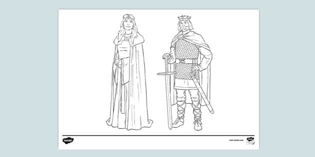 king and queen coloring page