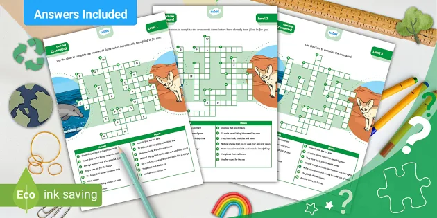 FREE! Earth Day Recycling Crossword Puzzle Printable Twinkl, 40% OFF
