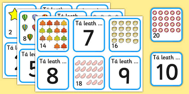 Halving Matching Jigsaw Cards Gaeilge (teacher made)