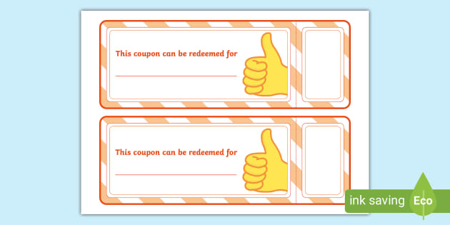 Free Printable Blank Reward Coupon Template