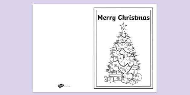 FREE! - Christmas Tree Presents Greetings Card Colouring Activity