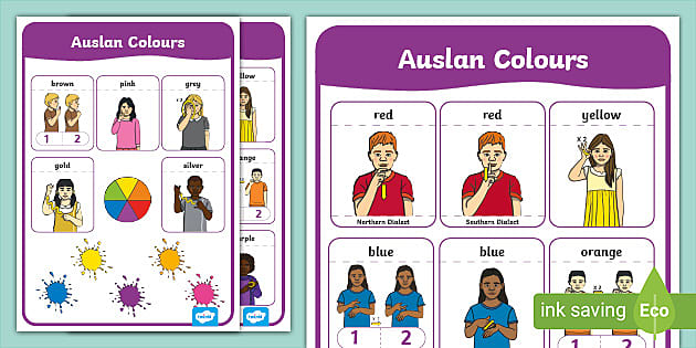 Australian Keyword Sign Colours Mat - Auslan - Inclusion