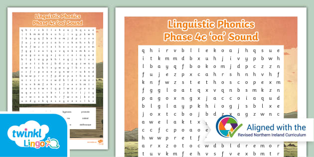 Linguistic Phonics Phase 4c oa Sound Word Search Twinkl