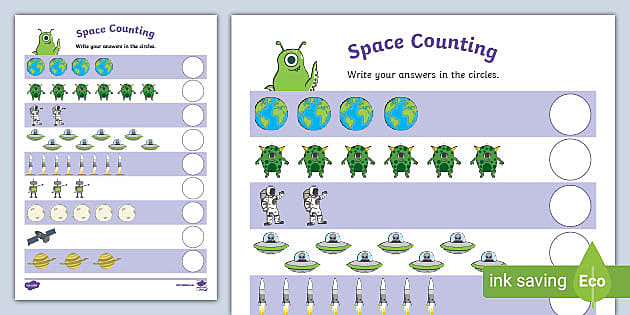 My Counting Space Worksheets EYFS - Twinkl