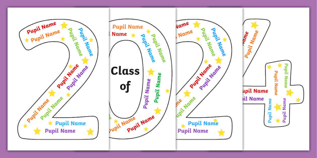 Class of 2024 Editable Name Posters (teacher made) - Twinkl