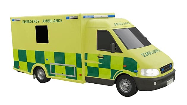 Ambulance Augmented Reality (AR) Quick Look Model Educational Teaching