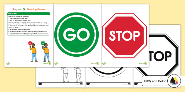 Stop and Go Game, Kindergarten Resource