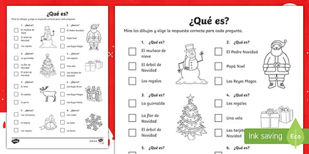 Christmas Quiz Worksheet Worksheet Spanish