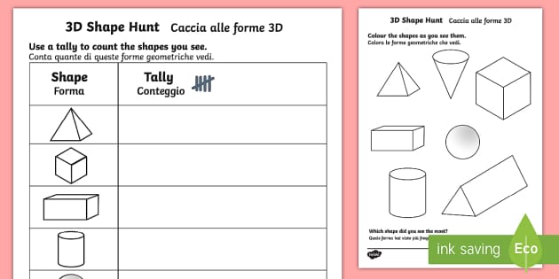 3d shape hunt homework