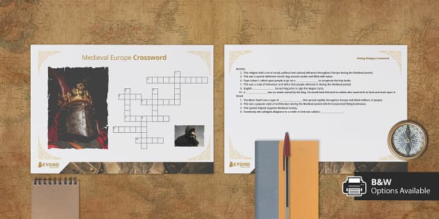 Medieval Europe Crossword (Teacher-Made) - Twinkl