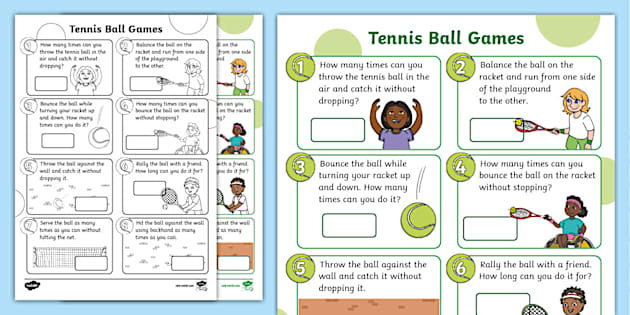 Tennis Ball Games Activity Sheet teacher made Twinkl