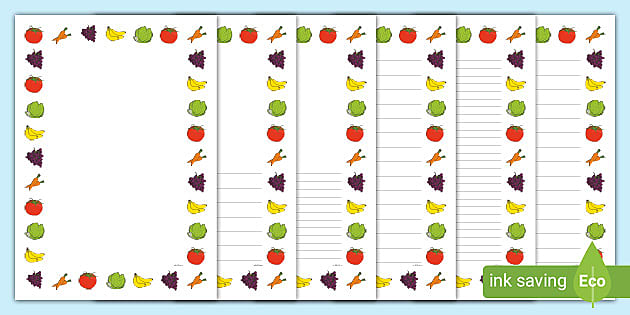 Fruit and Vegetable Themed Page Borders (teacher made)