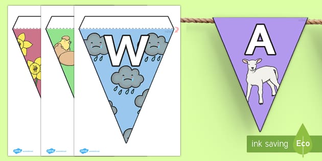 Spring Display Lettering Bunting (Teacher-Made) - Twinkl