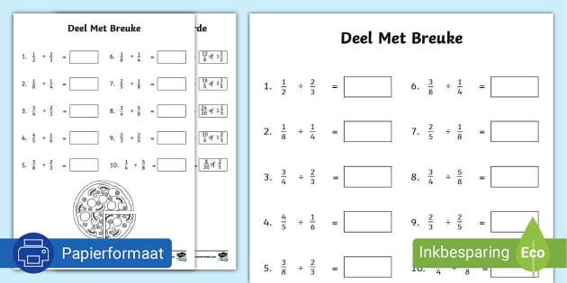 Deel Met Breuke Aktiwiteit Lehrer Gemacht Twinkl