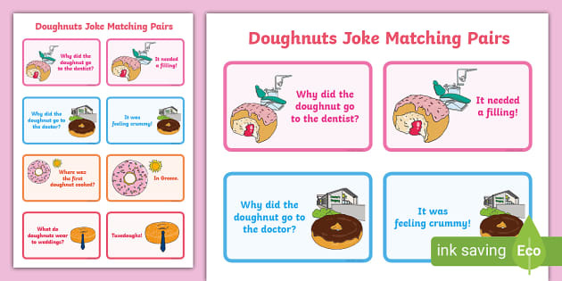 Doughnuts Joke Matching Pairs Professor Feito Twinkl