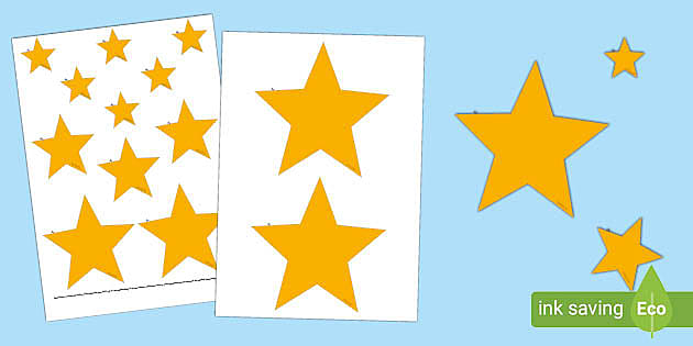 Yellow Stars Cut-Outs (Teacher-Made) - Twinkl