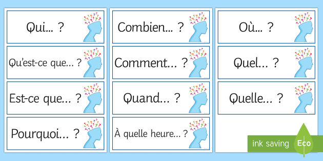 Question Words Prompt Cards French Teacher Made