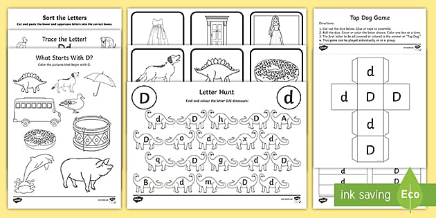 Letter D Worksheets - Activity Pack - Teaching Resource