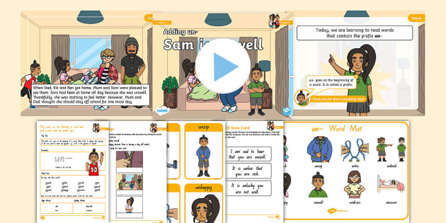 NZ Phonics: Level 5: Week 30: Lesson 1: Adding un- - Twinkl