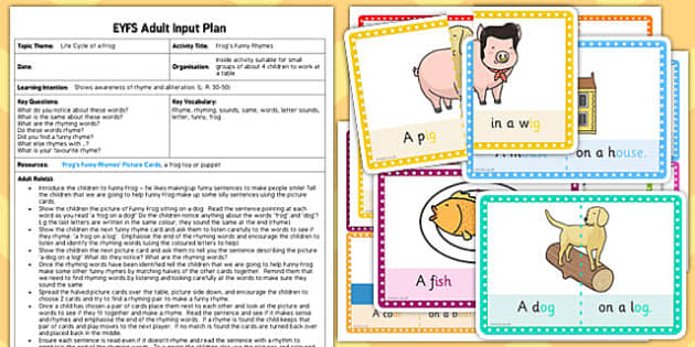 Frogs Funny Rhymes EYFS Adult Input Plan and Resource Pack - pack