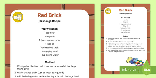 Red Brick Playdough Recipe Hecho Por Educadores Twinkl