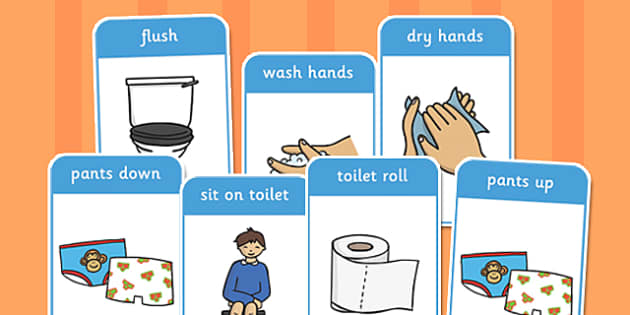 Toilet Procedure Flash Cards - toilet, procedure, flashcards