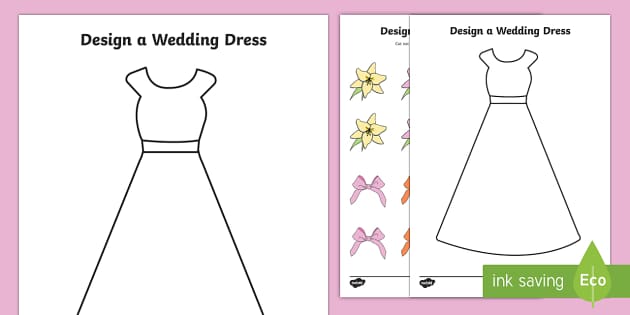 Dress Design Template Design a Wedding or Princess Dress