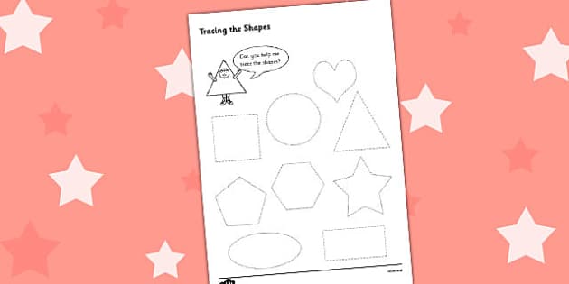 Shape Tracing Worksheet / Activity Sheet - 2D shape, trace