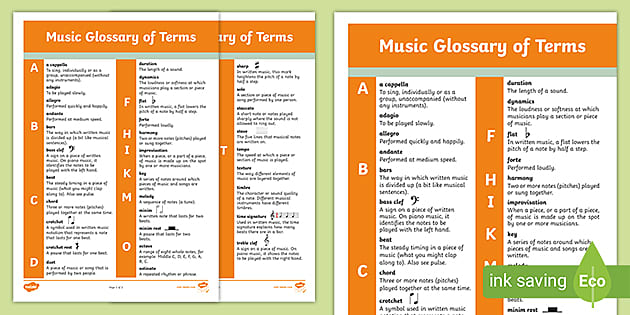 glossary of musical terms musical words ks2 resources