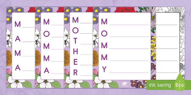 FREE Mother's Day Acrostic Poem Templates - Twinkl