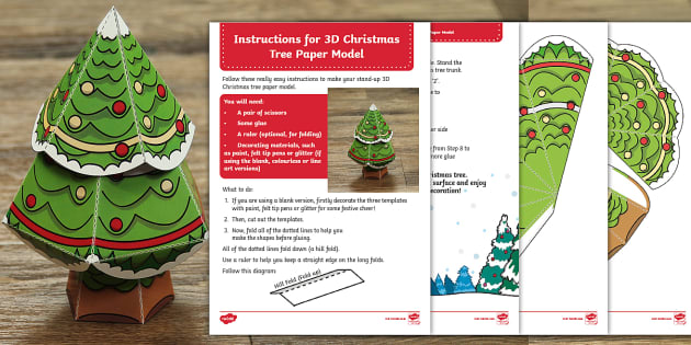 1/12 Dollhouse Christmas Tree Printables PDF & JPG Miniature