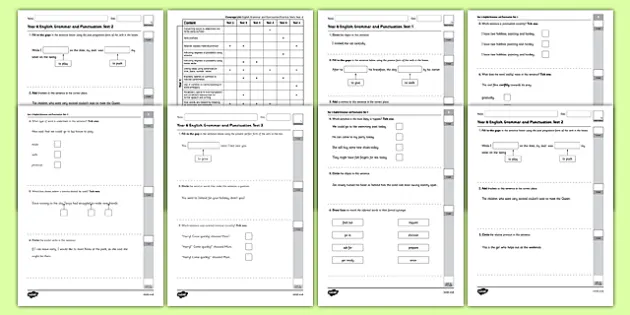 uks2 grammar and punctuation test pack