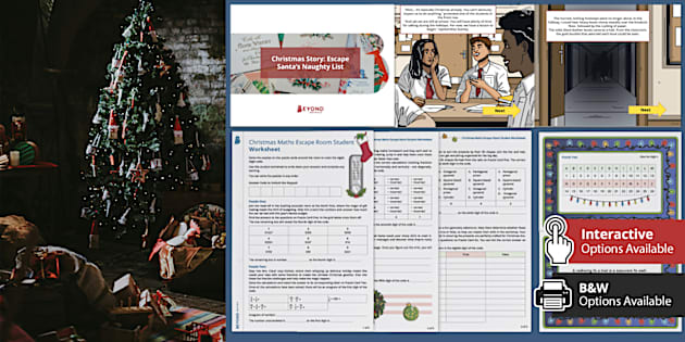 Christmas Escape Room: Year 7 and 8 Maths (teacher made)