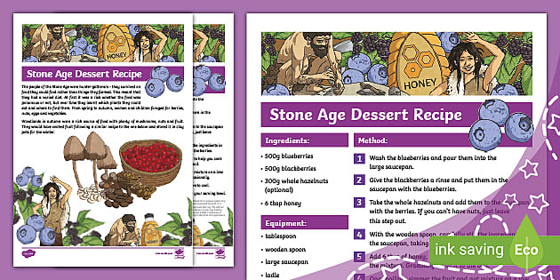Stone Age Dessert Recipe Teacher Made 
