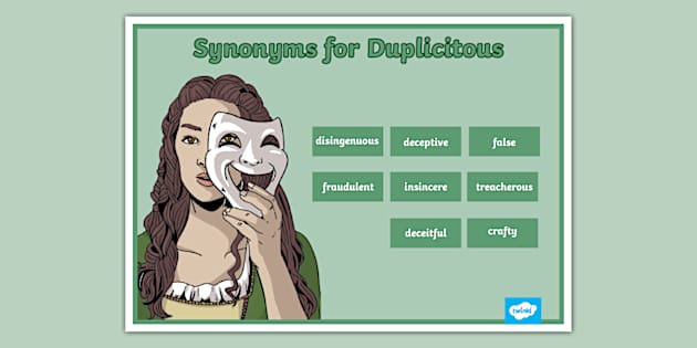 Synonyms for Duplicitous Word Mat