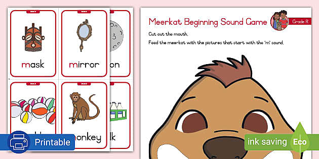 Gr. R Phonics Printable Game: M Sound (teacher made)