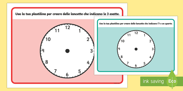 Le Ore Esatte E Mezza E Un Quarto Tappetino Plastilina