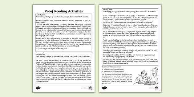 Proofreading Worksheets PDF | Primary Resources - Twinkl