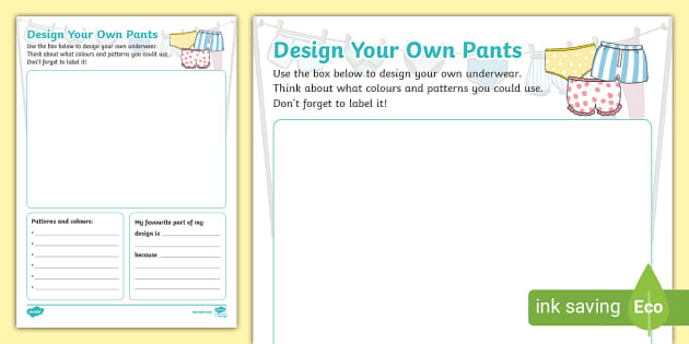 Design Your Own Pants Activity (teacher made) - Twinkl
