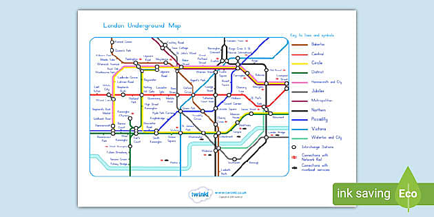 London Underground Original Tube Map Northern Line Diagram Art 