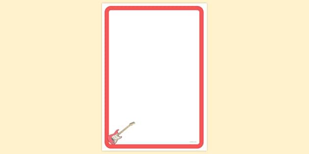 FREE! - Electric guitar Page Border | Page Borders | Twinkl