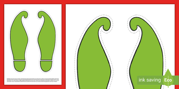 Elf Footprint Cut-Out (teacher made) - Twinkl