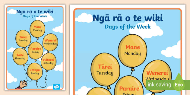 Days of the Week Display Poster English/Portuguese - Twinkl