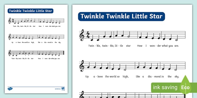 piano sheet music for beginners twinkle twinkle little star