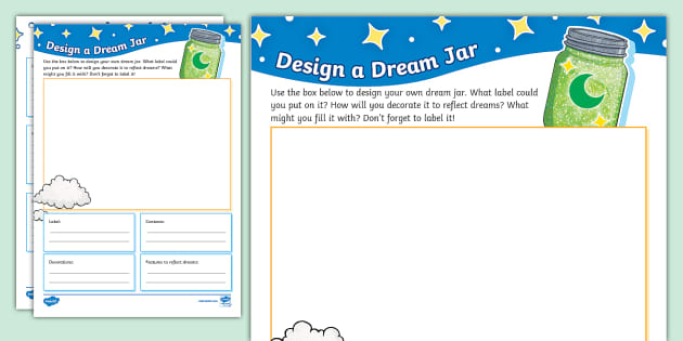 Design a Dream Jar Worksheet (teacher made) - Twinkl