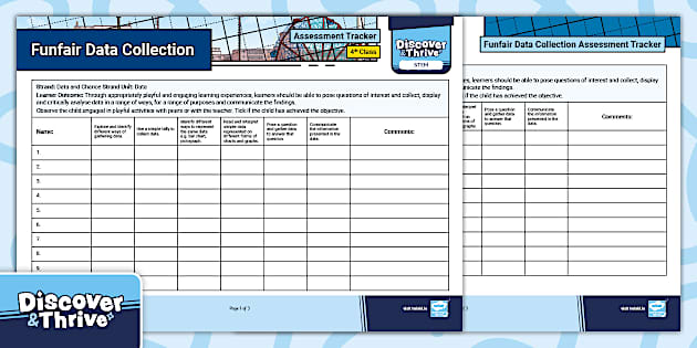 Funfair Data Collection Assessment Tracker - Twinkl